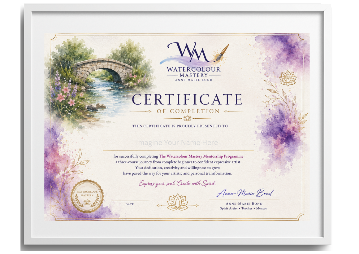 Anne-Marie Bond Watercolour Mastery Certificate of Completion