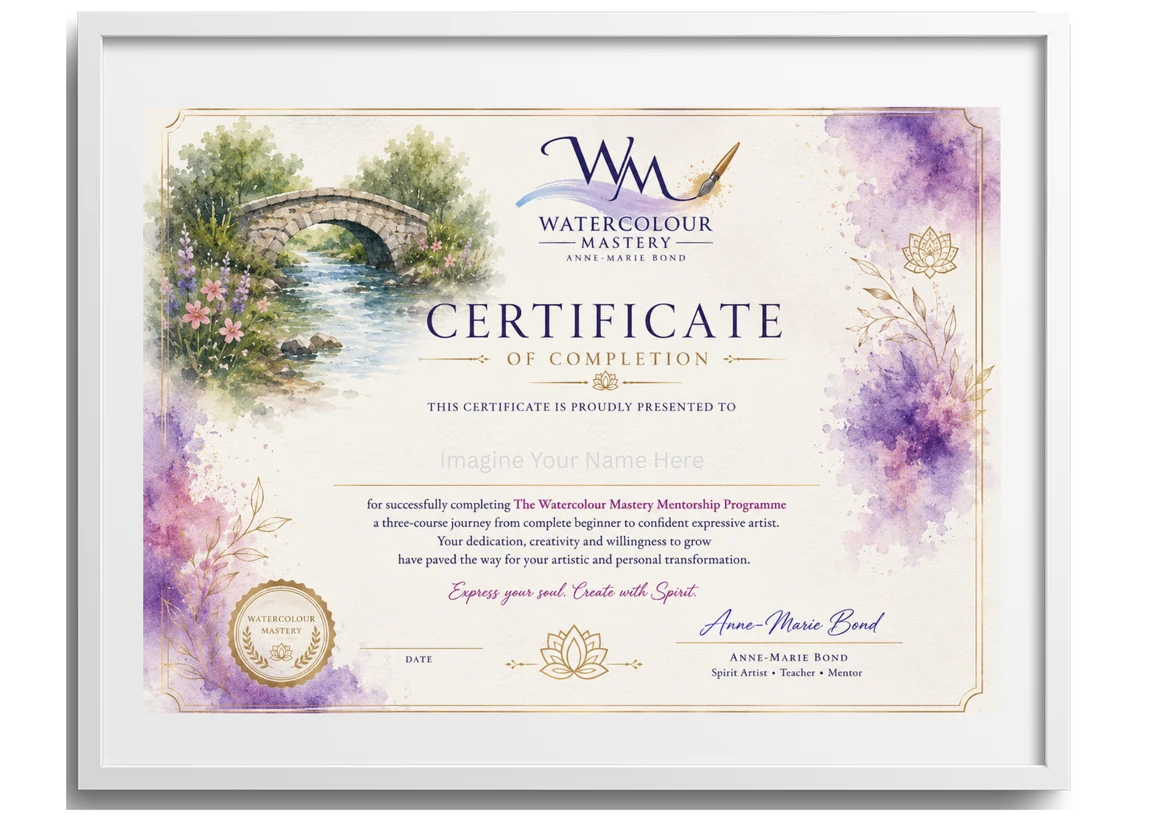 Anne-Marie Bond Watercolour Mastery Certificate of Completion
