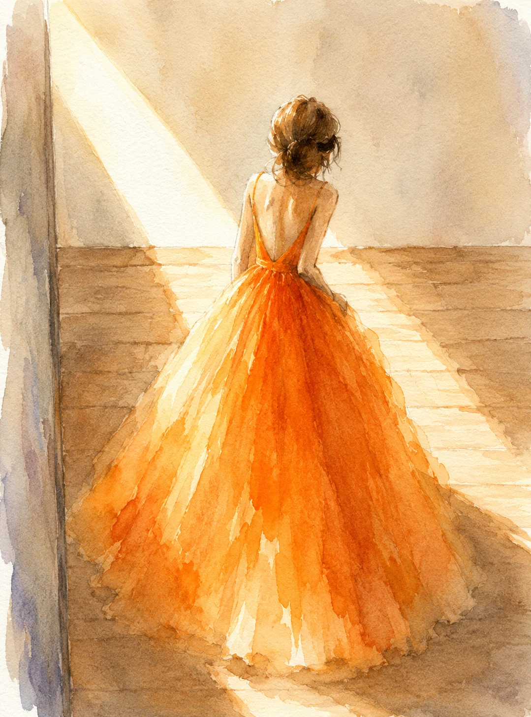 Golden Light — original watercolour painting by Anne-Marie Bond