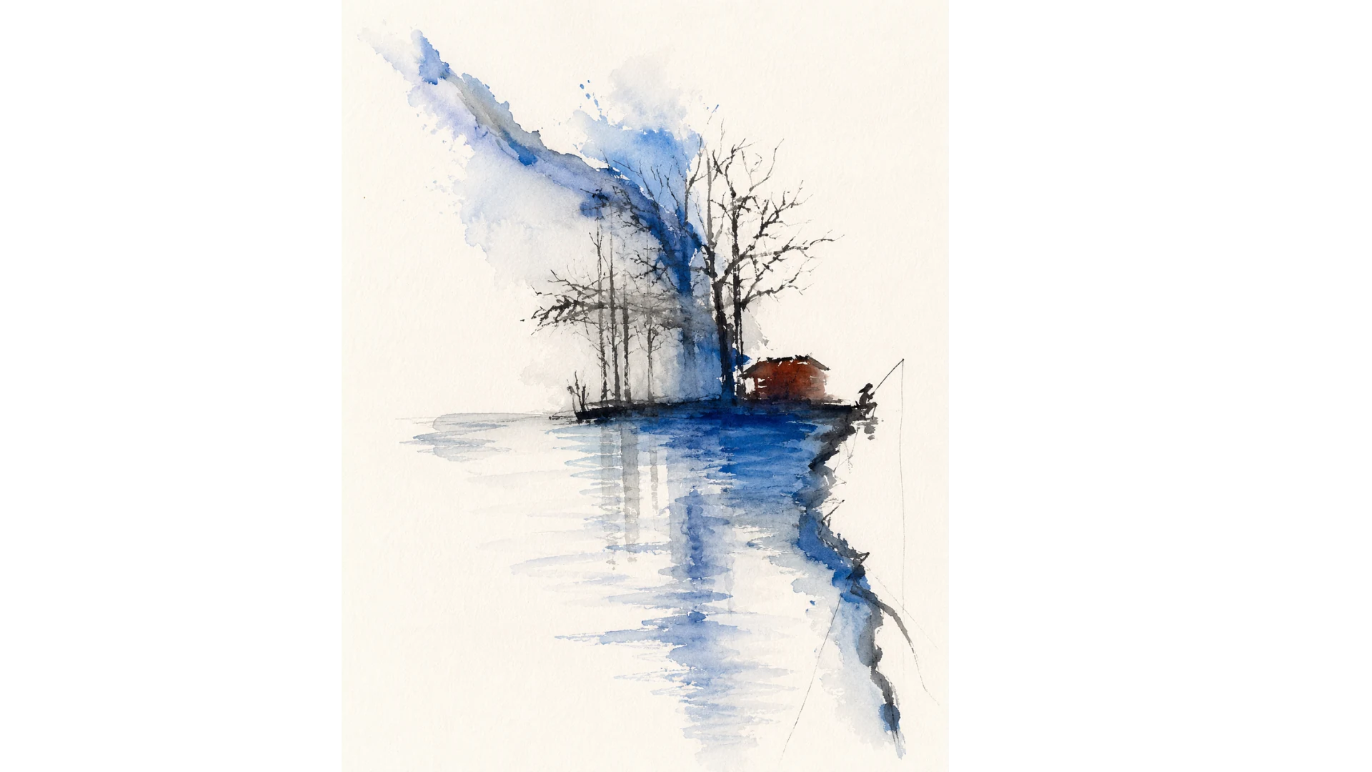 The Fisherman — original watercolour painting by Anne-Marie Bond